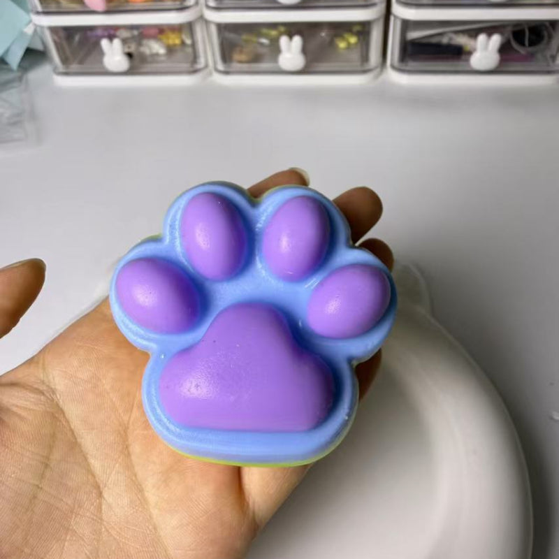 Rainbow Cat Paw Taba Squishy - Soft Silicone Fidget Toy